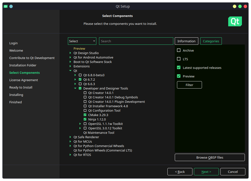 QT Custom Installation